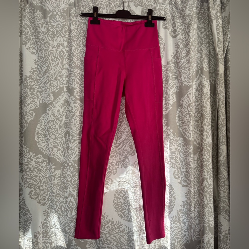 NWT DANSKIN Hot Pink High Waist XS Leggings 24” pockets - Picture 13 of 16